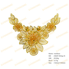 Jewelry set Filigree Necklace White Wax Casting Resin 3D Printing Service CS63T-040ap-N