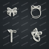 Jewelry set Filigree Ring White Wax Casting Resin 3D Printing Service CS63T-056ap-R