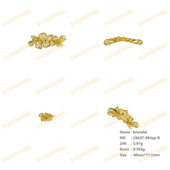 Jewelry set Filigree Bracelet White Wax Casting Resin 3D Printing Service CS63T-084ap-B