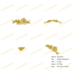 Jewelry set Filigree Bracelet White Wax Casting Resin 3D Printing Service CS63T-084ap-B