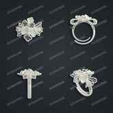 Jewelry set Filigree Ring White Wax Casting Resin 3D Printing Service CS63T-100ap-R