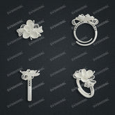 Jewelry set Filigree Ring White Wax Casting Resin 3D Printing Service CS63T-101ap-R