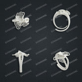 Jewelry set Filigree Ring White Wax Casting Resin 3D Printing Service CS63T-102ap-R