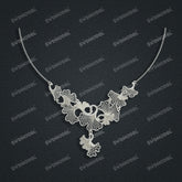 Jewelry set Filigree Necklace White Wax Casting Resin 3D Printing Service CS63T-104ap-N