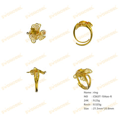 Jewelry set Filigree Ring White Wax Casting Resin 3D Printing Service CS63T-104ap-R