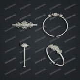 Jewelry set Filigree Bangle White Wax Casting Resin 3D Printing Service CS63T-107ap-G