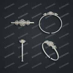 Jewelry set Filigree Bangle White Wax Casting Resin 3D Printing Service CS63T-107ap-G