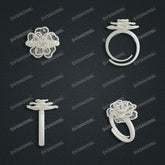 Jewelry set Filigree Ring White Wax Casting Resin 3D Printing Service CS63T-107ap-R