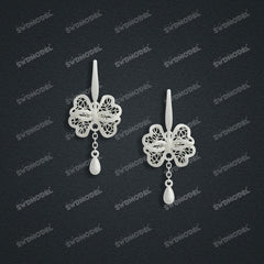 Jewelry set Filigree Earrings White Wax Casting Resin 3D Printing Service CS63T-108ap-E