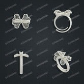 Jewelry set Filigree Ring White Wax Casting Resin 3D Printing Service CS63T-108ap-R