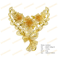 Jewelry set Filigree Necklace White Wax Casting Resin 3D Printing Service CS63T-140ap-N