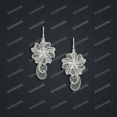 Jewelry set Filigree Earrings White Wax Casting Resin 3D Printing Service CS63T-144ap-E