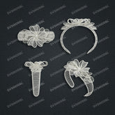 Jewelry set Filigree Bangle White Wax Casting Resin 3D Printing Service CS63T-144ap-G