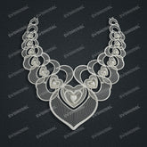 Jewelry set Filigree Necklace White Wax Casting Resin 3D Printing Service CS64T-004kr-N