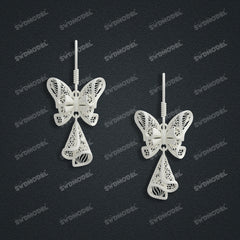 Jewelry set Filigree Earrings White Wax Casting Resin 3D Printing Service CS64T-005ch-E