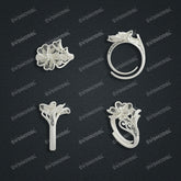 Jewelry set Filigree Ring White Wax Casting Resin 3D Printing Service CS64T-006ch-R