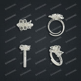 Jewelry set Filigree Ring White Wax Casting Resin 3D Printing Service CS64T-007ch-R