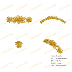 Jewelry set Filigree Bracelet White Wax Casting Resin 3D Printing Service CS64T-008kr-B
