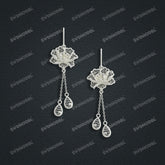 Jewelry set Filigree Earrings White Wax Casting Resin 3D Printing Service CS64T-008ch-E
