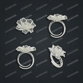 Jewelry set Filigree Ring White Wax Casting Resin 3D Printing Service CS64T-008ch-R