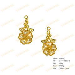 Jewelry set Filigree Earrings White Wax Casting Resin 3D Printing Service CS64T-013ch-E