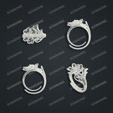 Jewelry set Filigree Ring White Wax Casting Resin 3D Printing Service CS64T-013ch-R