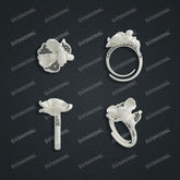 Jewelry set Filigree Ring White Wax Casting Resin 3D Printing Service CS64T-014ch-R