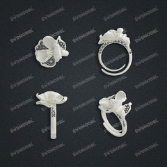 Jewelry set Filigree Ring White Wax Casting Resin 3D Printing Service CS64T-014ch-R