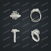 Jewelry set Filigree Ring White Wax Casting Resin 3D Printing Service CS64T-015ch-R
