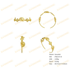 Jewelry set Filigree Bracelet White Wax Casting Resin 3D Printing Service FNZ-01-B