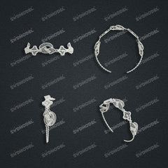 Jewelry set Filigree Bracelet White Wax Casting Resin 3D Printing Service FNZ-01-B