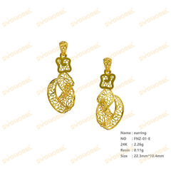 Jewelry set Filigree Earrings White Wax Casting Resin 3D Printing Service FNZ-01-E