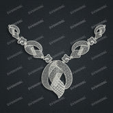 Jewelry set Filigree Necklace White Wax Casting Resin 3D Printing Service FNZ-01-N