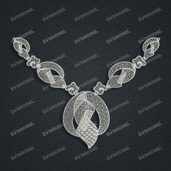 Jewelry set Filigree Necklace White Wax Casting Resin 3D Printing Service FNZ-01-N