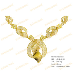 Jewelry set Filigree Necklace White Wax Casting Resin 3D Printing Service FNZ-01-N