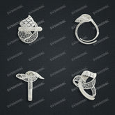 Jewelry set Filigree Ring White Wax Casting Resin 3D Printing Service FNZ-01-R