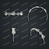 Jewelry set Filigree Bracelet White Wax Casting Resin 3D Printing Service FNZ-02-B