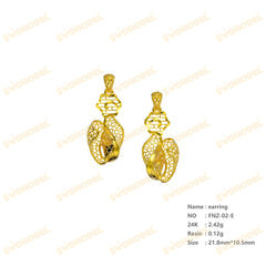 Jewelry set Filigree Earrings White Wax Casting Resin 3D Printing Service FNZ-02-E