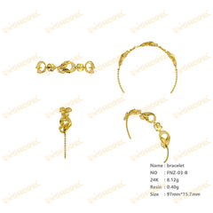 Jewelry set Filigree Bracelet White Wax Casting Resin 3D Printing Service FNZ-03-B