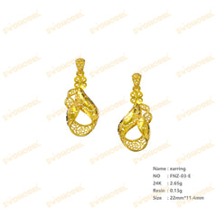 Jewelry set Filigree Earrings White Wax Casting Resin 3D Printing Service FNZ-03-E