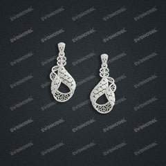 Jewelry set Filigree Earrings White Wax Casting Resin 3D Printing Service FNZ-03-E