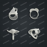 Jewelry set Filigree Ring White Wax Casting Resin 3D Printing Service FNZ-03-R