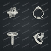 Jewelry set Filigree Ring White Wax Casting Resin 3D Printing Service FNZ-04-R