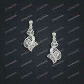 Jewelry set Filigree Earrings White Wax Casting Resin 3D Printing Service FNZ-05-E