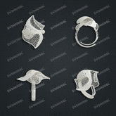 Jewelry set Filigree Ring White Wax Casting Resin 3D Printing Service FNZ-05-R