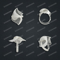 Jewelry set Filigree Ring White Wax Casting Resin 3D Printing Service FNZ-05-R