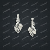 Jewelry set Filigree Earrings White Wax Casting Resin 3D Printing Service FNZ-06-E
