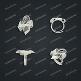 Jewelry set Filigree Ring White Wax Casting Resin 3D Printing Service FNZ-06-R