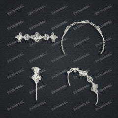 Jewelry set Filigree Bracelet White Wax Casting Resin 3D Printing Service FNZ-07-B