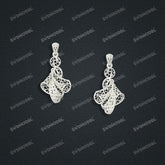Jewelry set Filigree Earrings White Wax Casting Resin 3D Printing Service FNZ-07-E